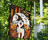 Husky Pumpkin Costume Halloween Holiday Flag For Bedroom Wall Decor Gift For Friend Dog Owner