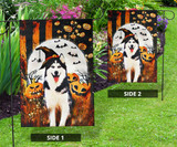 Husky Pumpkin Costume Halloween Holiday Flag For Bedroom Wall Decor Gift For Friend Dog Owner