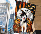 Husky Pumpkin Costume Halloween Holiday Flag For Bedroom Wall Decor Gift For Friend Dog Owner