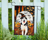 Husky Pumpkin Costume Halloween Holiday Flag For Bedroom Wall Decor Gift For Friend Dog Owner