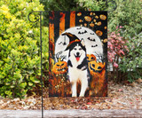 Husky Pumpkin Costume Halloween Holiday Flag For Bedroom Wall Decor Gift For Friend Dog Owner