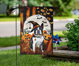 Boston Terrier Pumpkin Costume Halloween Flag For Wall Decor Boston Terrier Merchandise