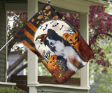 Border Collie Pumpkin Costume Halloween Holiday Flag Gift For Family Wall Indoor Room Decor