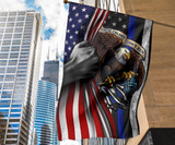 Eagle Thin Blue Line Flag Inside American Flag Honoring Law Enforcement Back The Blue Merch