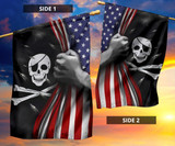 Jolly Roger Pirate Flag Inside American Flag Halloween Ornaments For Outdoor Decorations