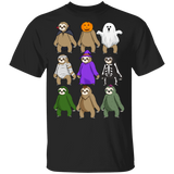 Cute Sloths Halloween Design Funny T-Shirt Halloween Gift Idea For Friends For Sloth Lovers