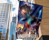 One Nation Under God Flag Cross Patriotic Honor  Heroes American Pride Liberty Flag For Decor