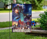 One Nation Under God Flag Cross Patriotic Honor  Heroes American Pride Liberty Flag For Decor