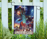 One Nation Under God Flag Cross Patriotic Honor  Heroes American Pride Liberty Flag For Decor
