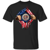 Minnesota Heartbeat Inside American Flag T-Shirt American Pride 4th Of July Boy Shirts