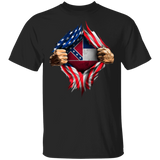 Mississippi Heartbeat Inside American Flag T-Shirt American Pride 4th Of July Boy Shirts