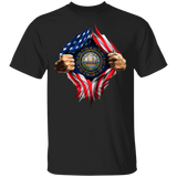 New Hampshire Heartbeat Inside American Flag T-Shirt American Pride Patriotic Tee Shirts