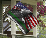 Thin Green Line Military Flag Inside American Flag Honoring U.S Customs And Border Protection