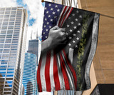 Camo Thin Line Military Inside American Flag Military Retirement Gift Flag