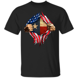 Texas Flag Heartbeat Inside American Flag T-Shirt 4Th Of July Patriotic Gifts For Him Texas Flag Heartbeat Inside American Flag T-Shirt 4Th Of July Patriotic Gifts For Him