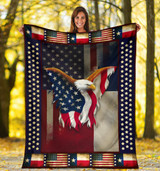 Fourth Of July Texas Flag Eagle American Flag Blanket Veteran Gifts