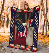 Fourth Of July Texas Flag Eagle American Flag Blanket Veteran Gifts
