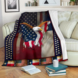 Fourth Of July Texas Flag Eagle American Flag Blanket Veteran Gifts