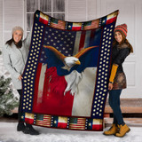 4th of July Eagle Texas American Flag Blanket Veteran Gifts Bedroom Decor
