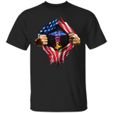 Caduceus Symbol Inside American Flag T-Shirt Women Men Shirt Friend Gifts