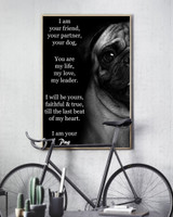Pug I Am Your Friend Poster Home Decorations Dog Wall Art