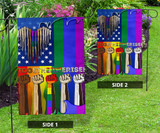 LGBTQ Togerther We Rise American Flag Different Pride Flags Decor Outdoor