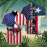 Texas Flag Heart And American Heart Flag Hawaiian Shirt Cute Patriot Gift