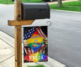 LGBTQ Love Is Love Pride Flag Inside American Flag Decor Outdoor