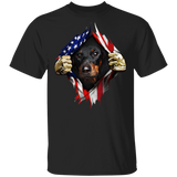 Dachshund Inside American Flag T-Shirt Fourth Of July Flag Patriotic Gift For Dachshund Lovers
