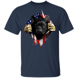 French Bulldog Inside American Flag T-Shirt 4th Of July Flag Patriotic Gift For Dog Lovers