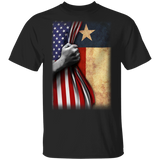 Texas Flag Inside American Flag T-Shirt 4th Of July Shirts Gift For Patriotic