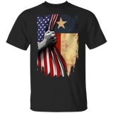Texas Flag Inside American Flag T-Shirt Fourth Of July Shirts Gift For Patriotic