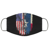 Texas Flag With American Flag Face Mask Fourth Of July