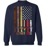 American Flag Together We Rise Sweatshirt Juneteenth Be Kind Asl Shirt Blm
