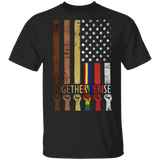 American Flag Together We Rise T-Shirt Juneteenth Be Kind Asl Shirt Blm Fist