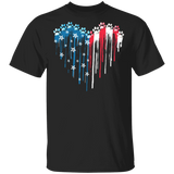 Cute Paw Heart American Flag Dog Owner Patriot T-Shirt Gifts For Dog Lover