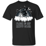 Pug Black Is My Happy Color T-Shirt Cute Gift For Pug Lovers