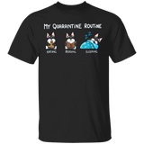 Schnauzer My Quarantine Routine Eating Reading Sleeping Shirt Gift For Book Lover
