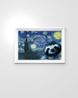 Sloth The Starry Night by Vincent Van Gogh Poster I Survived 2020 Poster Gift For Sloth Lover