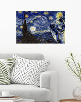 Dachshund The Starry Night by Vincent Van Gogh Poster Print Gift For Dog Lover Bedroom Wall Decor