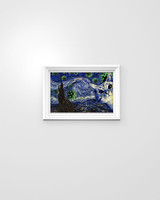 Cat The Starry Night by Vincent Van Gogh Poster Print I Survived 2020 Poster Bedroom Wall Decor