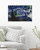 Cat The Starry Night by Vincent Van Gogh Poster Print I Survived 2020 Poster Bedroom Wall Decor