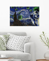 Dachshund The Starry Night by Vincent Van Gogh Poster Print I Survived 2020 Poster Gift For Dog Lover