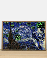 Dachshund The Starry Night by Vincent Van Gogh Poster Print I Survived 2020 Poster Gift For Dog Lover