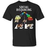 Bulldog Walk Abbey Road Social Distancing T-Shirt Gift For Bulldog Lover