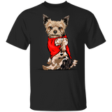 Yorkie Tattoo I Love Mom Dog Mom Shirt Cute