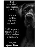 Great Dane I Am Your Friend Poster, Dog Poster Decorations Dog Wall Art