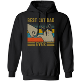 Vintage Best Cat Dad Ever Bump Funny Cat Dad Hoodie