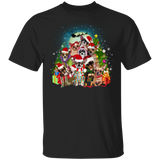 Chihuahua Christmas Santa Claus Hat In Snow T-Shirt Xmas Gifts For Dog Lover