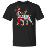 Cute French Bulldog Christmas Lights Reindeer T-Shirt Holiday Gifts For Dog Lover